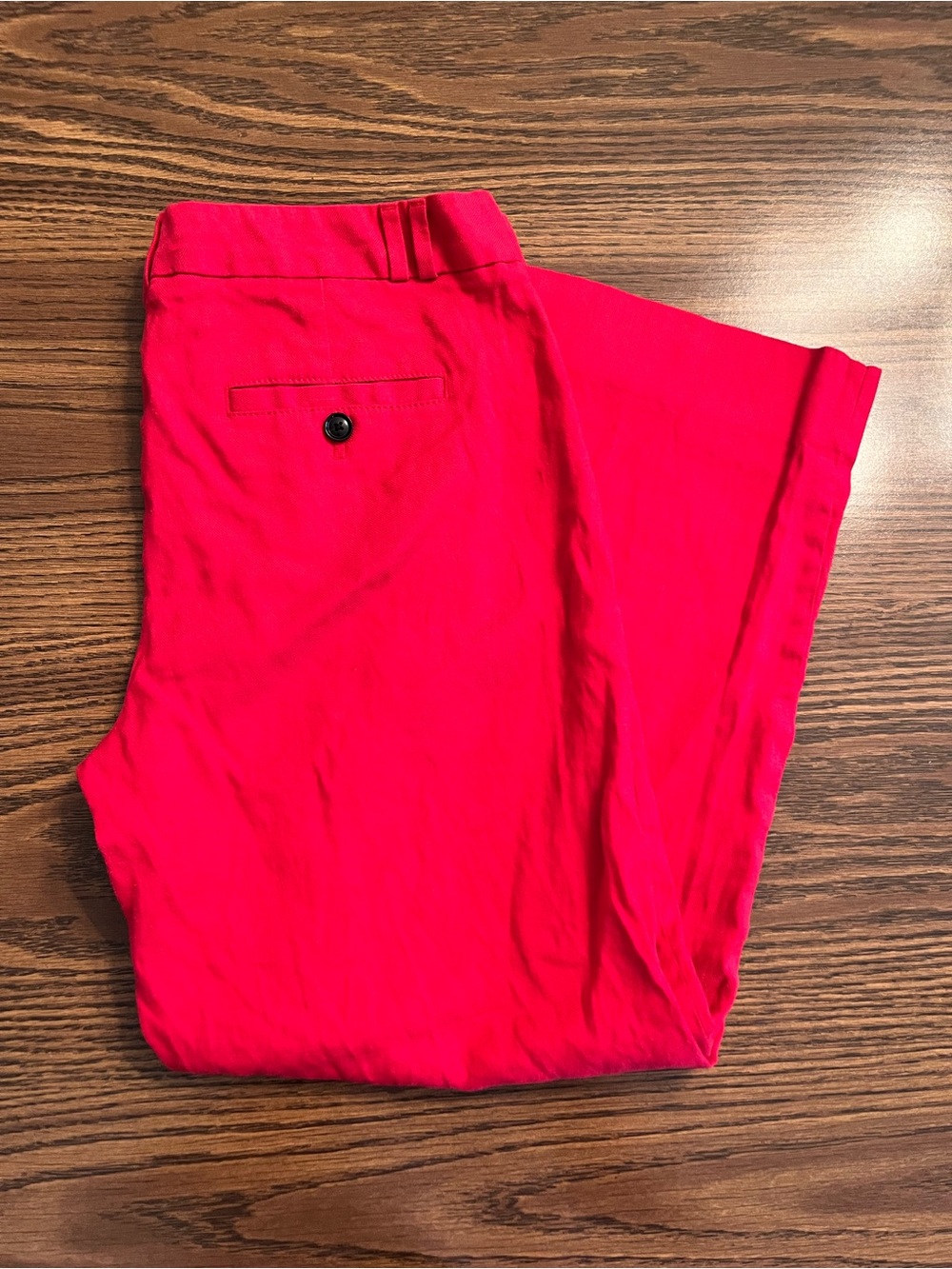 Banana Republic Women’s Logan Crop Pants in Red Linen Cotton Blend Size 8